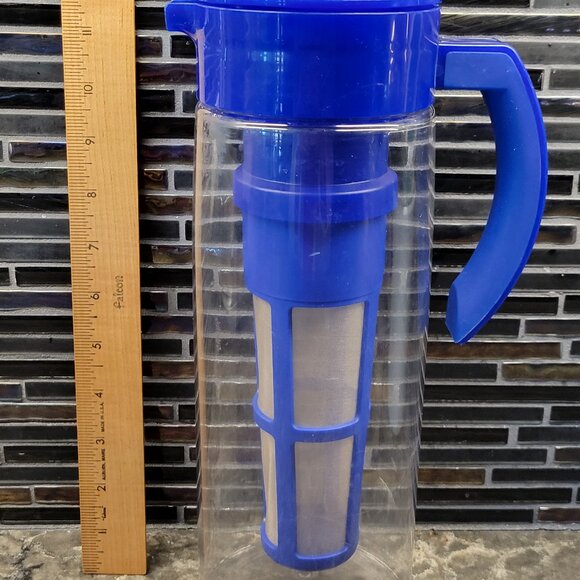 TEAVANA ICED TEA FLAVORED WATER PITCHER 66 OZ. VINTAGE ROYAL BLUE MADE IN USA - Picture 13 of 14